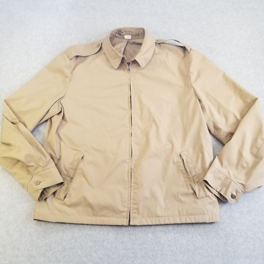 Vintage Navy Tanker Jacket Mens 44 Long Tan Lighweight U.S. Military Creighton